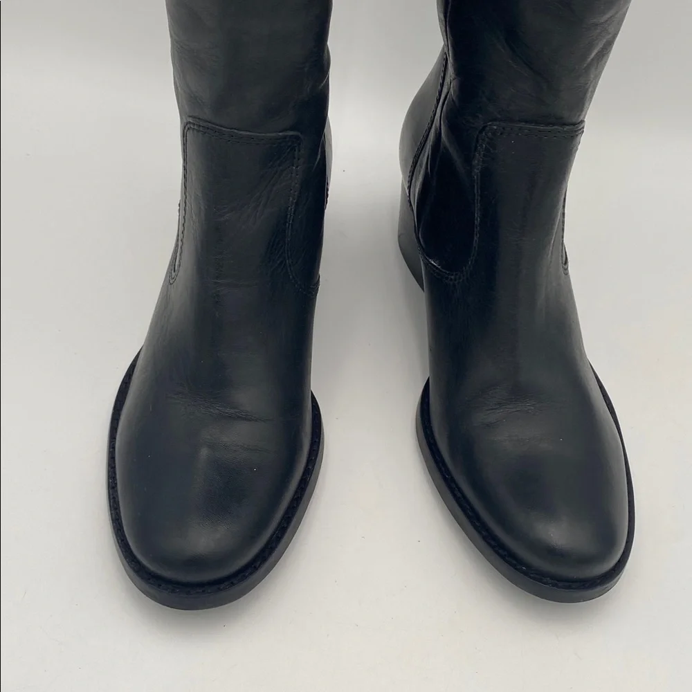 Matisse Black Leather calf riding Boots women 9.5M casual office winter heeled